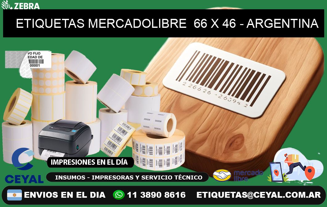 ETIQUETAS MERCADOLIBRE  66 x 46 - ARGENTINA