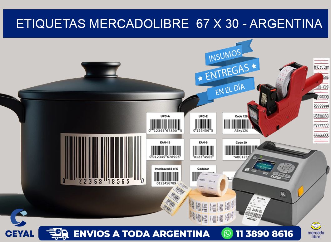 ETIQUETAS MERCADOLIBRE  67 x 30 – ARGENTINA