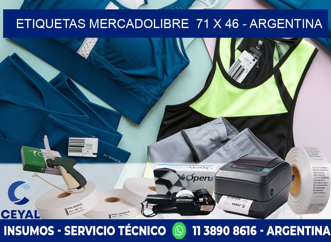 ETIQUETAS MERCADOLIBRE  71 x 46 - ARGENTINA