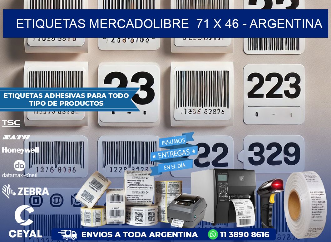 ETIQUETAS MERCADOLIBRE  71 x 46 – ARGENTINA