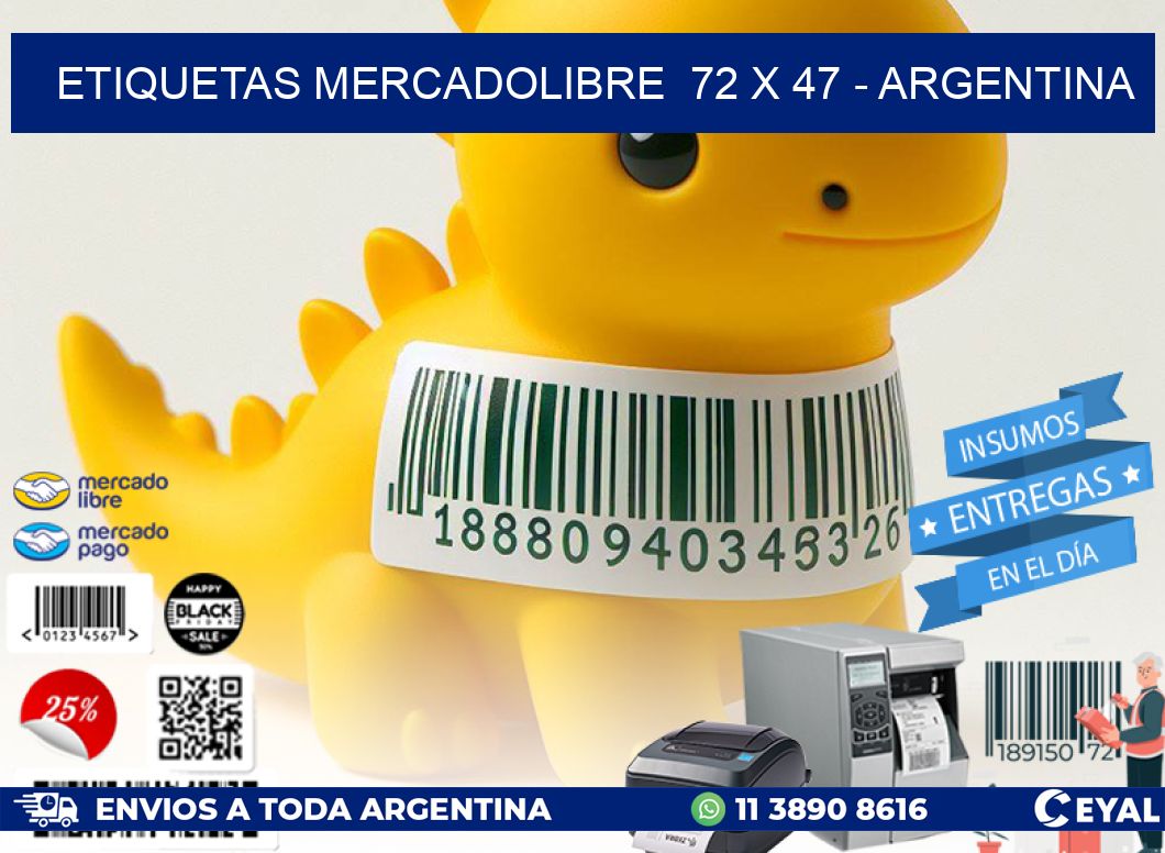 ETIQUETAS MERCADOLIBRE  72 x 47 - ARGENTINA