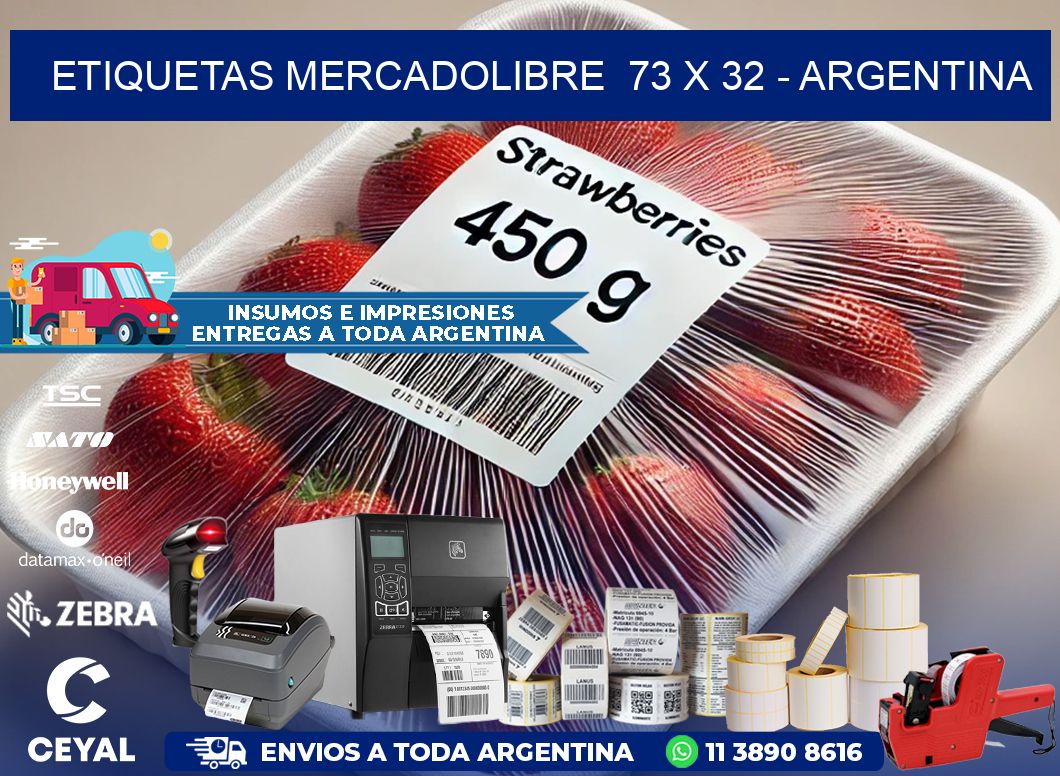 ETIQUETAS MERCADOLIBRE  73 x 32 - ARGENTINA