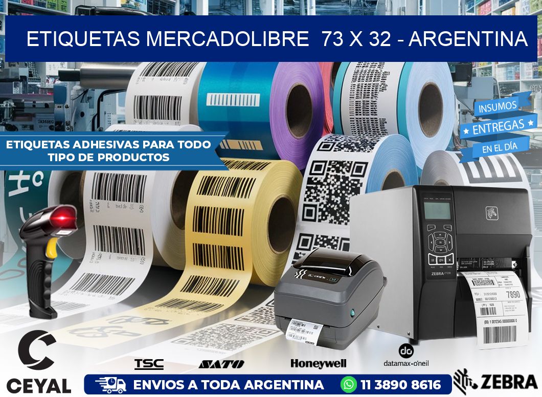 ETIQUETAS MERCADOLIBRE  73 x 32 – ARGENTINA