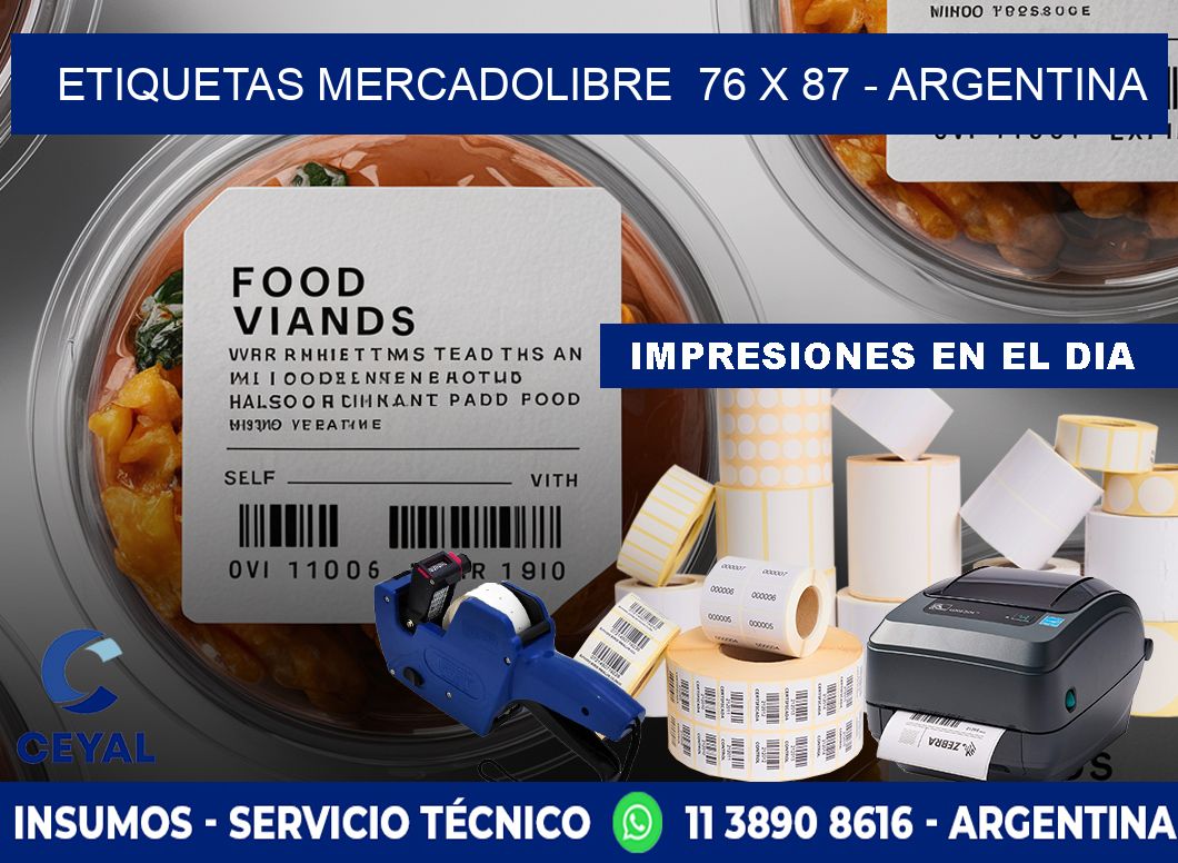 ETIQUETAS MERCADOLIBRE  76 x 87 - ARGENTINA