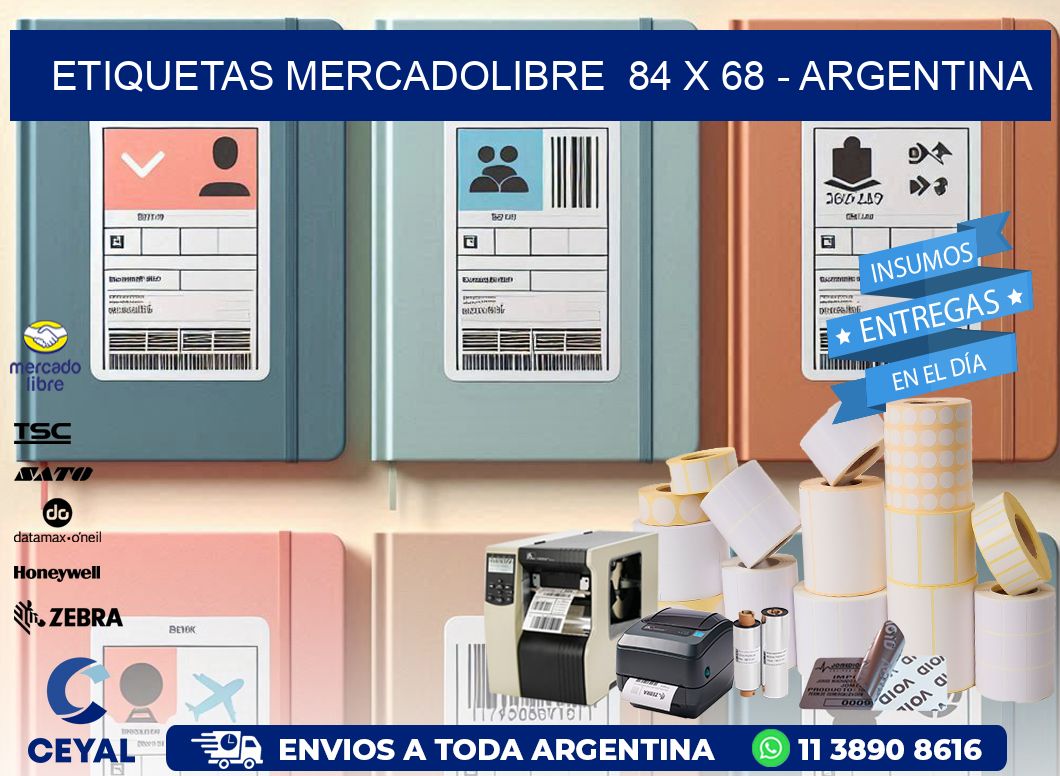 ETIQUETAS MERCADOLIBRE  84 x 68 - ARGENTINA