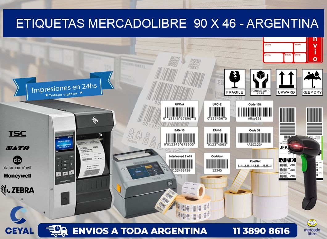 ETIQUETAS MERCADOLIBRE  90 x 46 – ARGENTINA