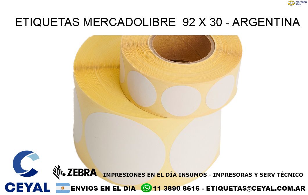 ETIQUETAS MERCADOLIBRE  92 x 30 – ARGENTINA