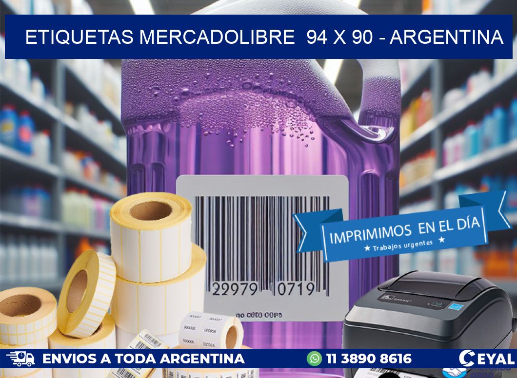 ETIQUETAS MERCADOLIBRE  94 x 90 - ARGENTINA