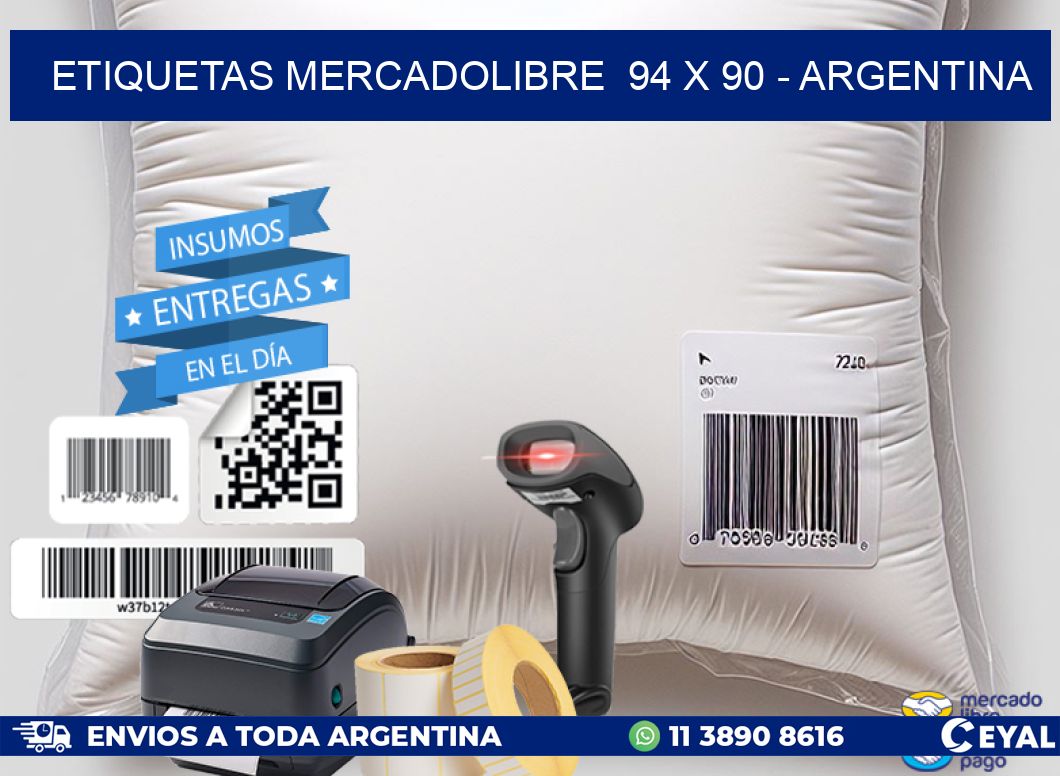 ETIQUETAS MERCADOLIBRE  94 x 90 - ARGENTINA