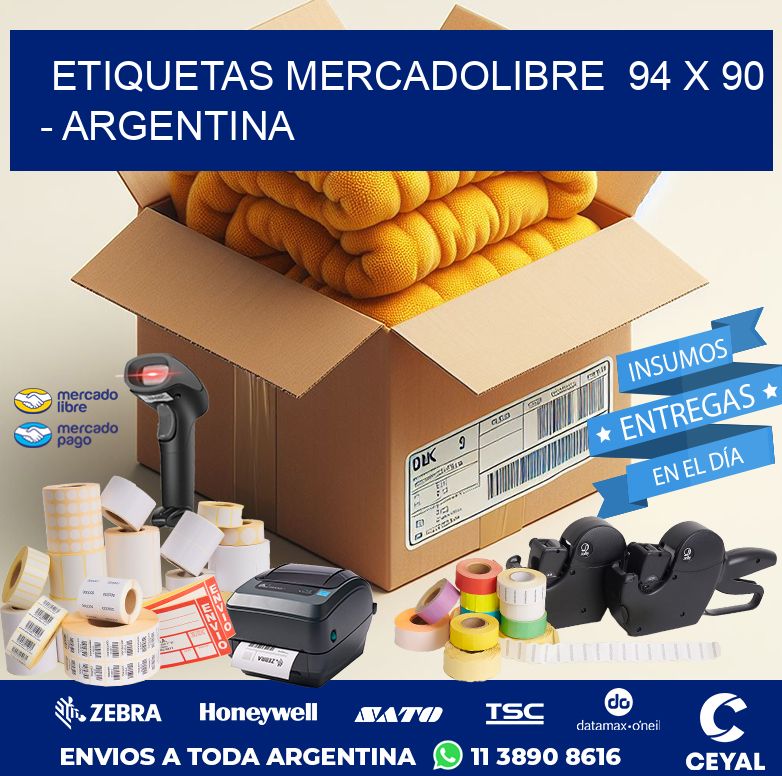 ETIQUETAS MERCADOLIBRE  94 x 90 - ARGENTINA