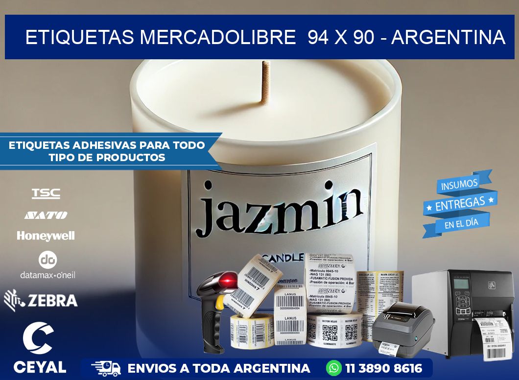 ETIQUETAS MERCADOLIBRE  94 x 90 – ARGENTINA