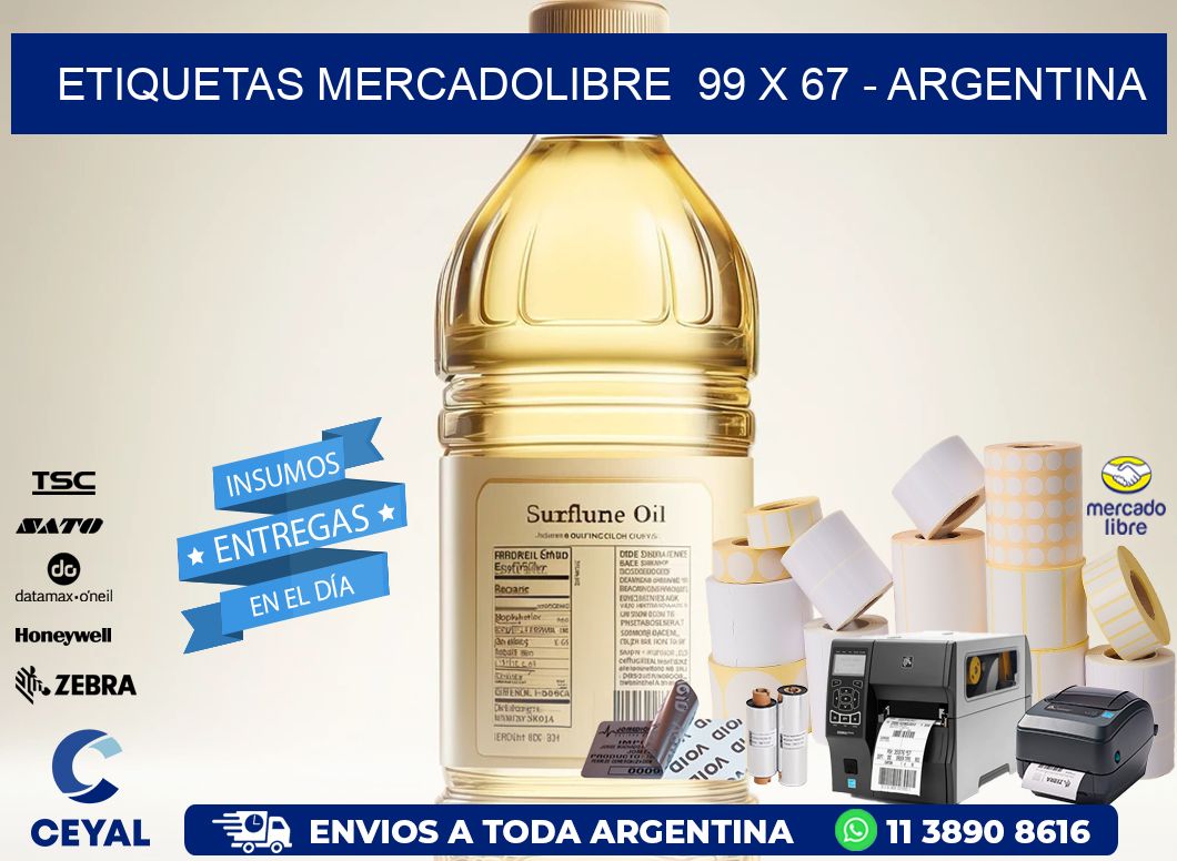 ETIQUETAS MERCADOLIBRE  99 x 67 - ARGENTINA