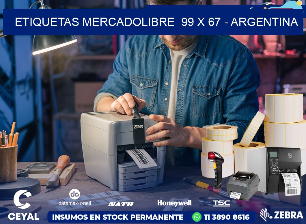 ETIQUETAS MERCADOLIBRE  99 x 67 - ARGENTINA