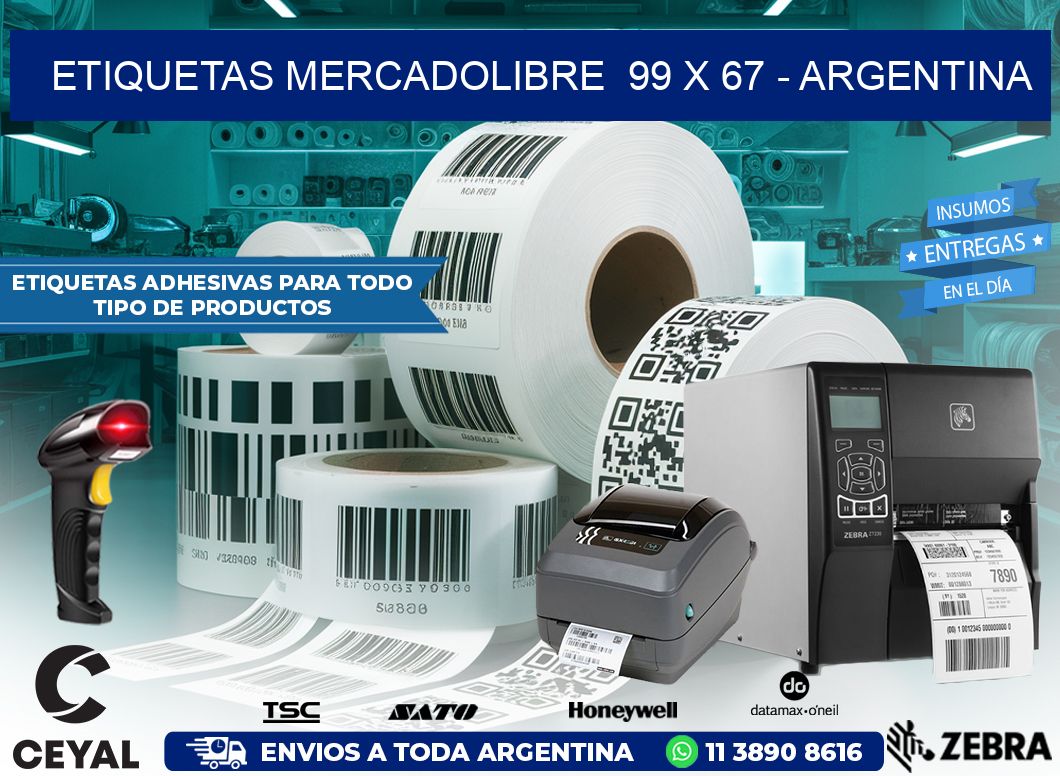 ETIQUETAS MERCADOLIBRE  99 x 67 – ARGENTINA