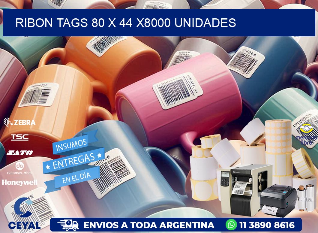 RIBON TAGS 80 x 44 X8000 UNIDADES