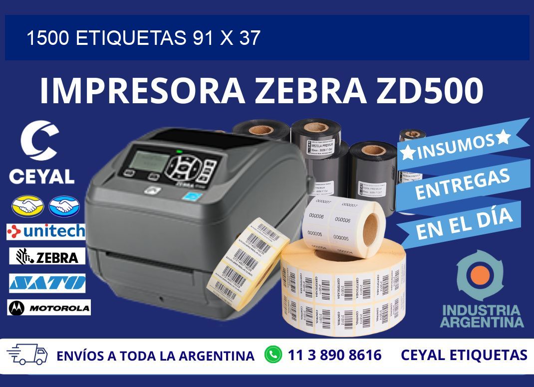 1500 ETIQUETAS 91 x 37