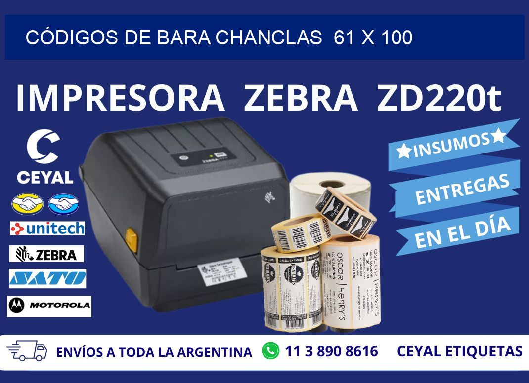 CÓDIGOS DE BARA CHANCLAS  61 x 100