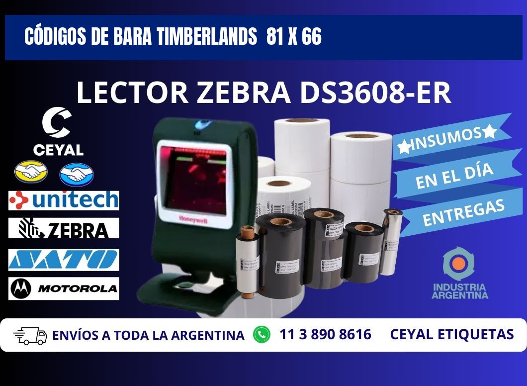CÓDIGOS DE BARA TIMBERLANDS  81 x 66