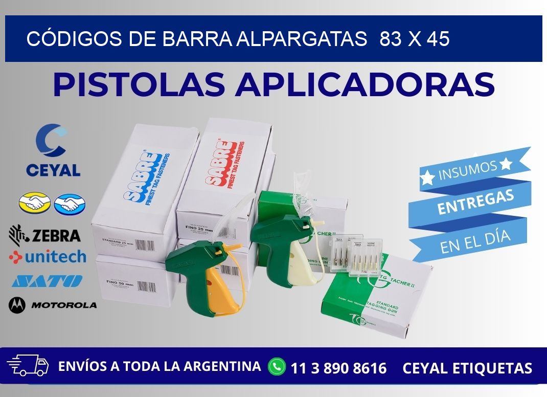 CÓDIGOS DE BARRA ALPARGATAS  83 x 45