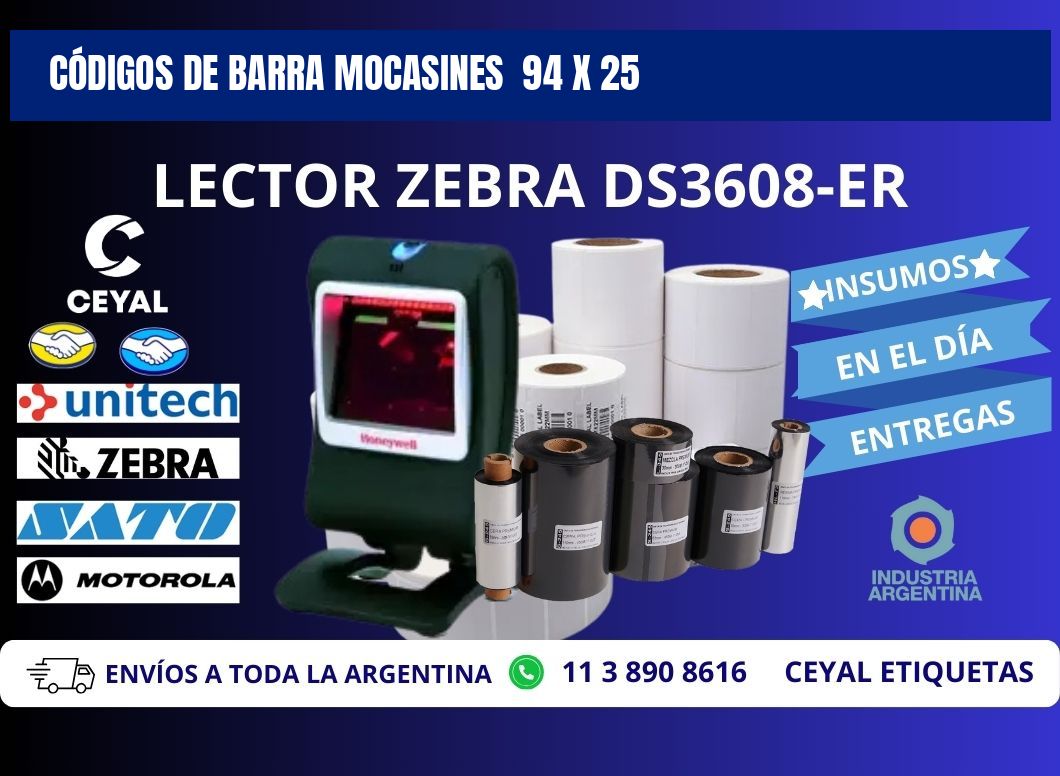 CÓDIGOS DE BARRA MOCASINES  94 x 25