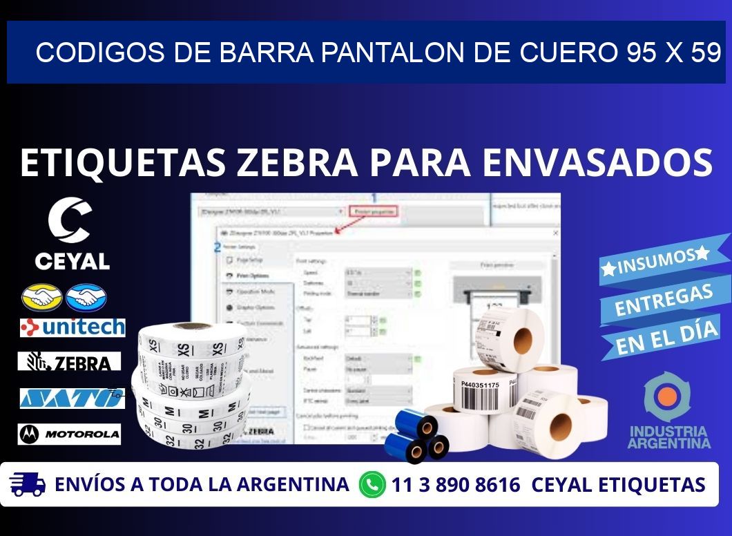 CODIGOS DE BARRA PANTALON DE CUERO 95 x 59