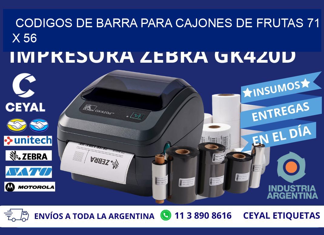 CODIGOS DE BARRA PARA CAJONES DE FRUTAS 71 x 56