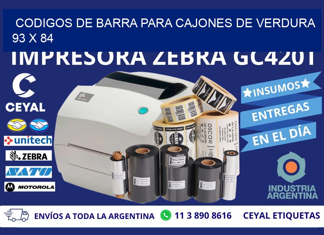 CODIGOS DE BARRA PARA CAJONES DE VERDURA 93 x 84