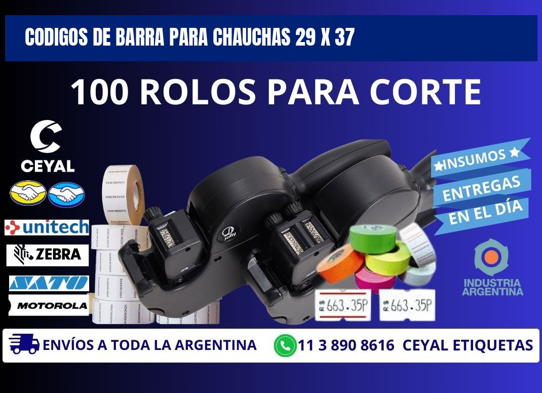 CODIGOS DE BARRA PARA CHAUCHAS 29 x 37