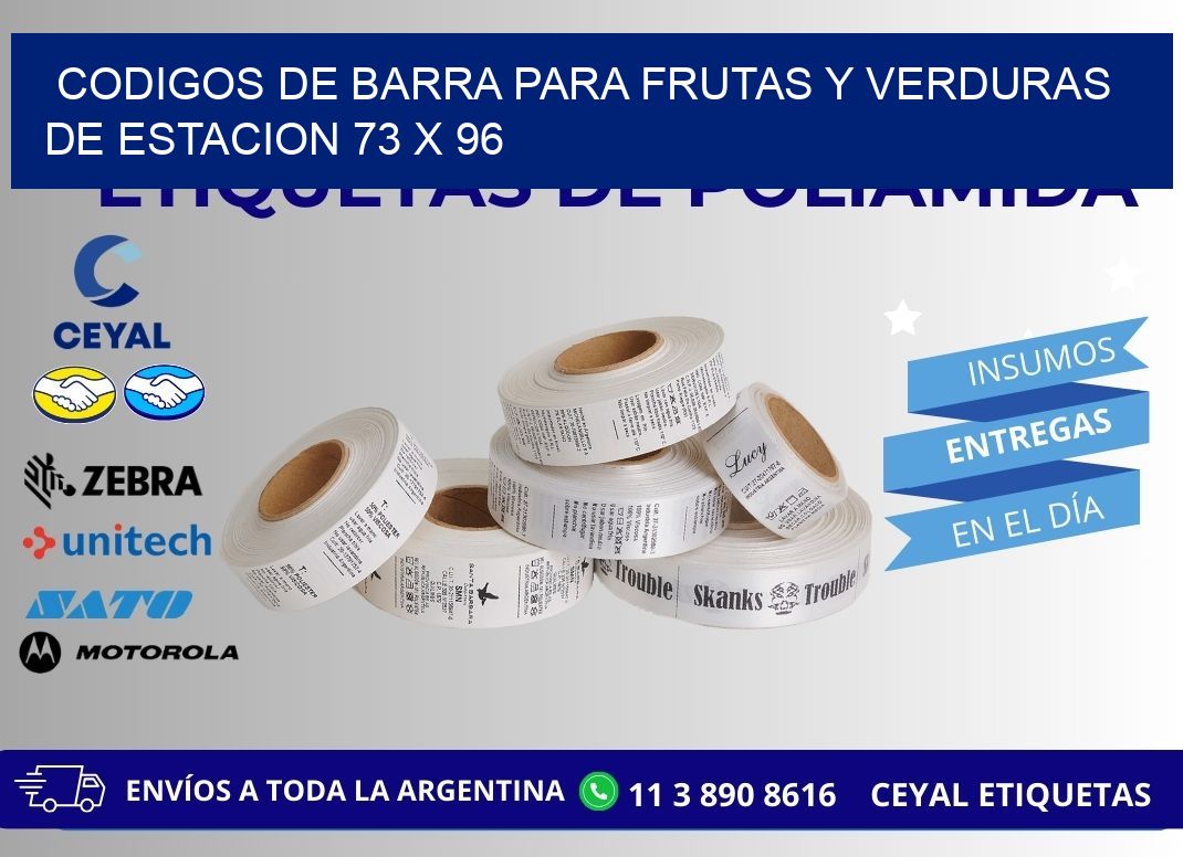 CODIGOS DE BARRA PARA FRUTAS Y VERDURAS DE ESTACION 73 x 96