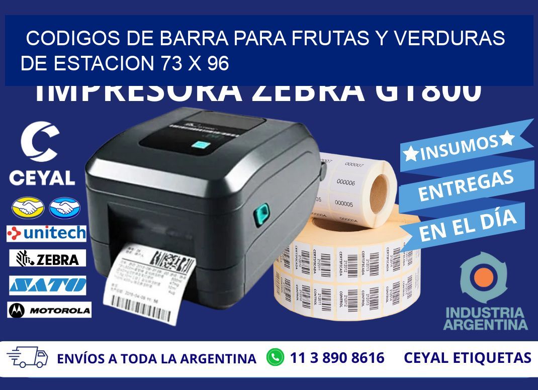CODIGOS DE BARRA PARA FRUTAS Y VERDURAS DE ESTACION 73 x 96