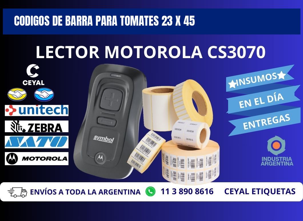 CODIGOS DE BARRA PARA TOMATES 23 x 45