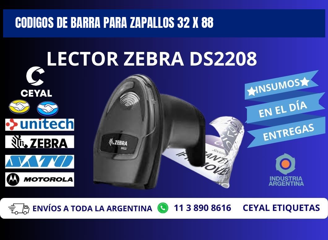 CODIGOS DE BARRA PARA ZAPALLOS 32 x 88