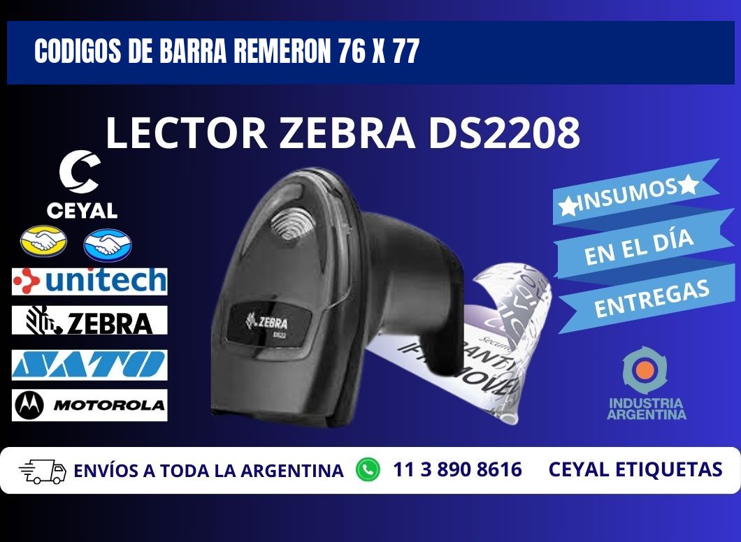 CODIGOS DE BARRA REMERON 76 x 77