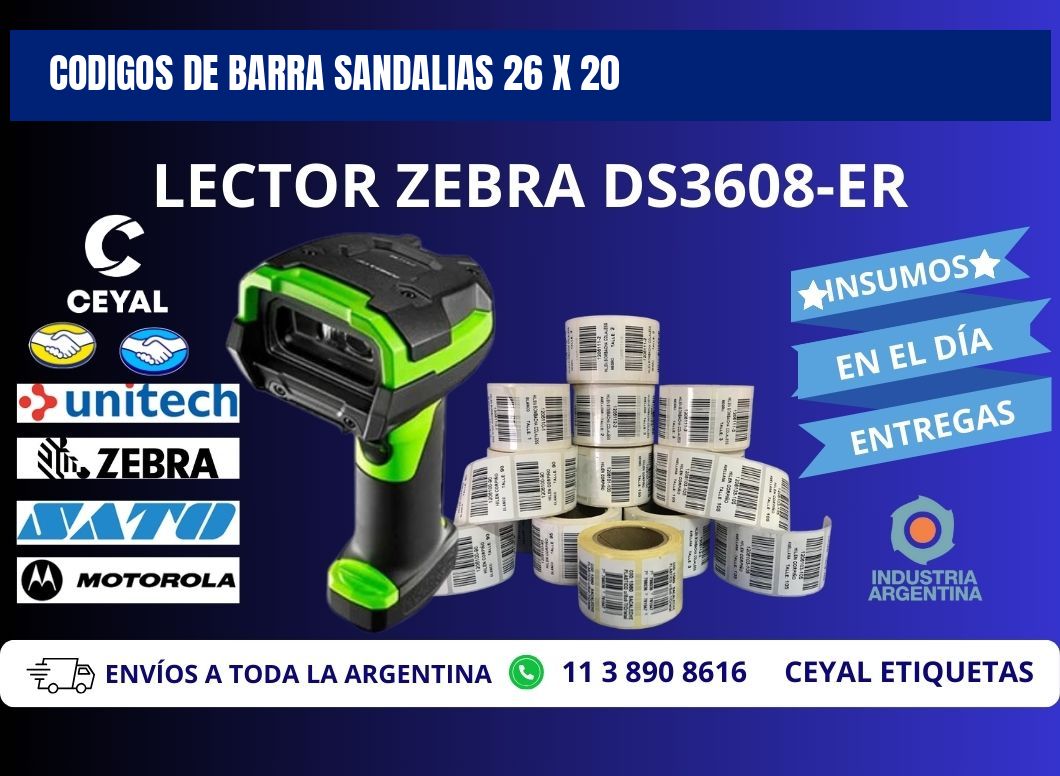 CODIGOS DE BARRA SANDALIAS 26 x 20