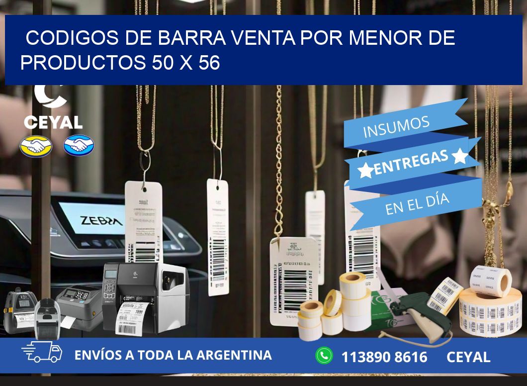 CODIGOS DE BARRA VENTA POR MENOR DE PRODUCTOS 50 x 56