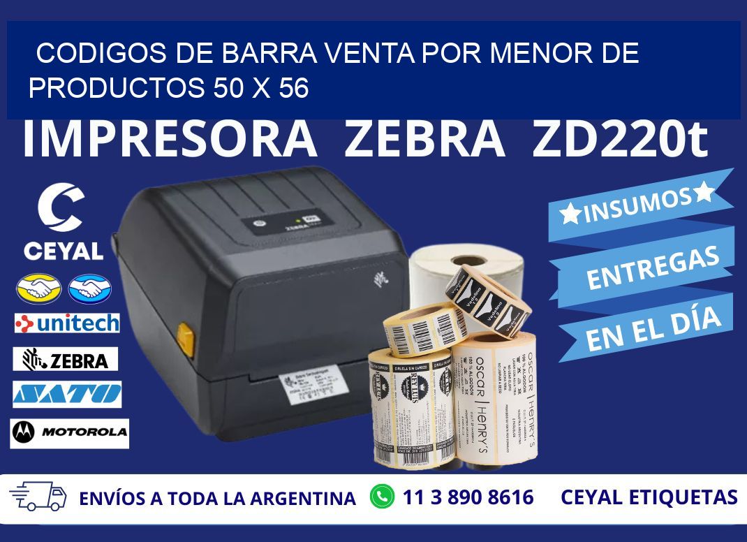 CODIGOS DE BARRA VENTA POR MENOR DE PRODUCTOS 50 x 56