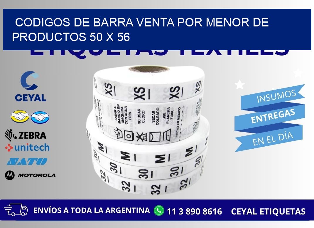 CODIGOS DE BARRA VENTA POR MENOR DE PRODUCTOS 50 x 56