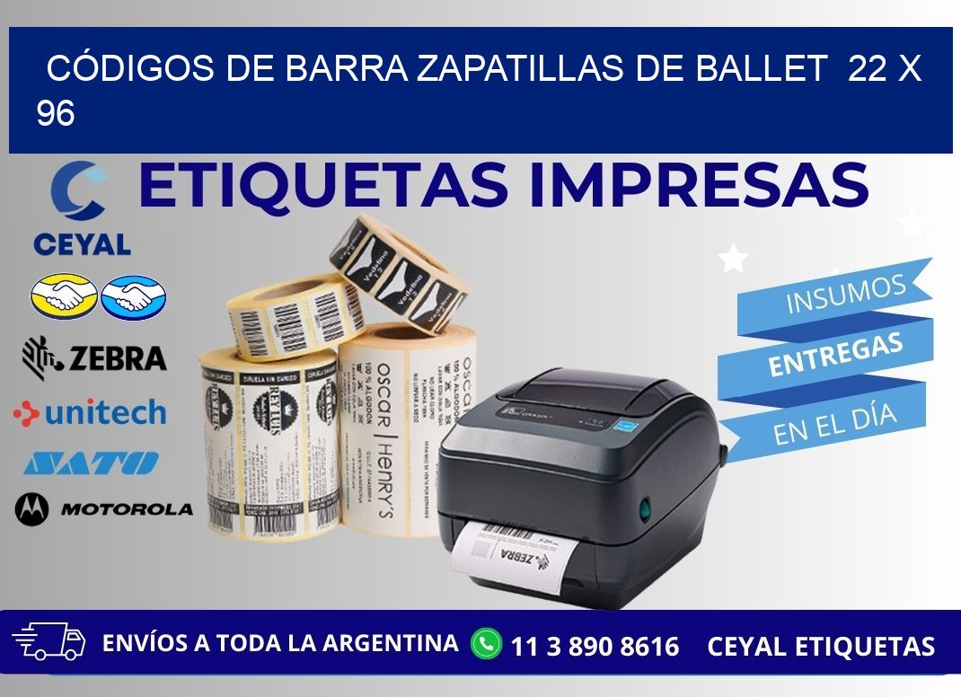 CÓDIGOS DE BARRA ZAPATILLAS DE BALLET  22 x 96