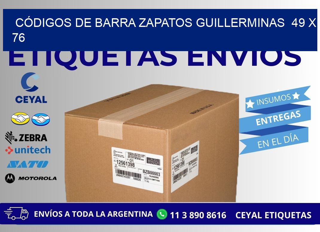 CÓDIGOS DE BARRA ZAPATOS GUILLERMINAS  49 x 76