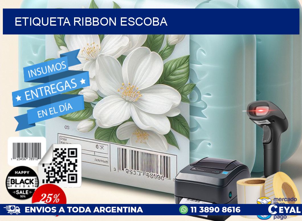 ETIQUETA RIBBON ESCOBA