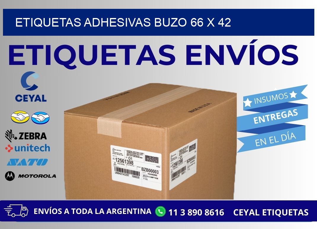 ETIQUETAS ADHESIVAS BUZO 66 x 42