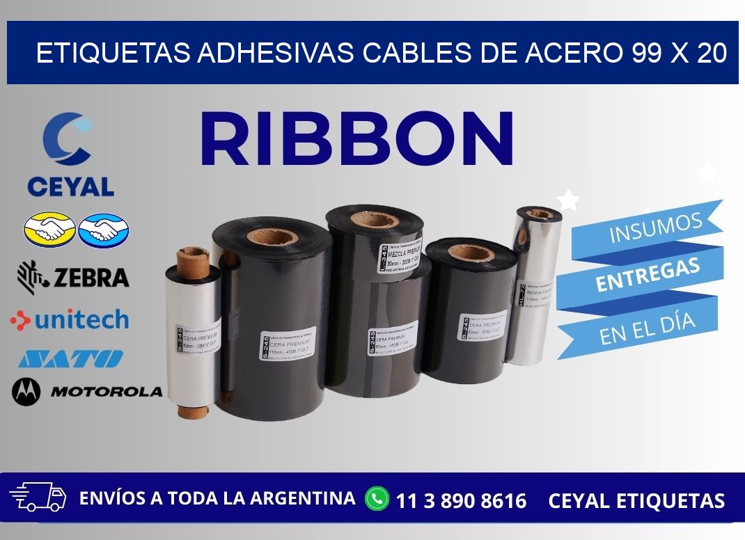 ETIQUETAS ADHESIVAS CABLES DE ACERO 99 x 20