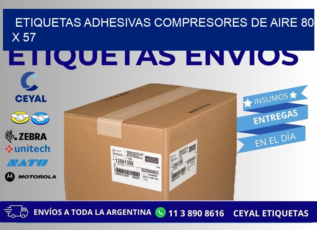 ETIQUETAS ADHESIVAS COMPRESORES DE AIRE 80 x 57