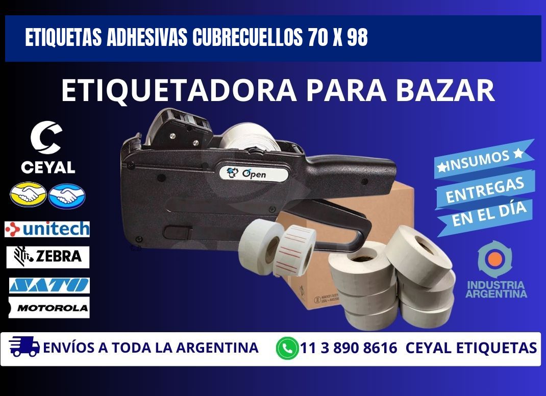 ETIQUETAS ADHESIVAS CUBRECUELLOS 70 x 98