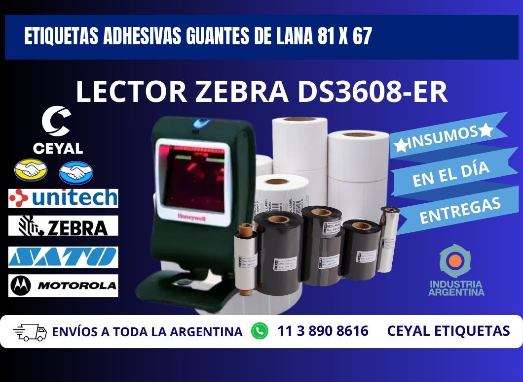 ETIQUETAS ADHESIVAS GUANTES DE LANA 81 x 67