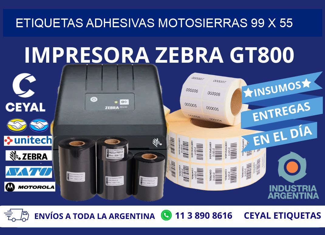 ETIQUETAS ADHESIVAS MOTOSIERRAS 99 x 55