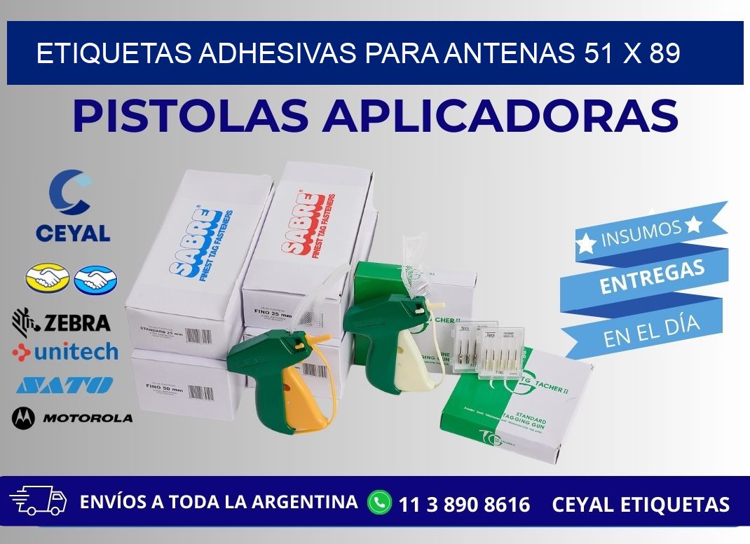 ETIQUETAS ADHESIVAS PARA ANTENAS 51 x 89