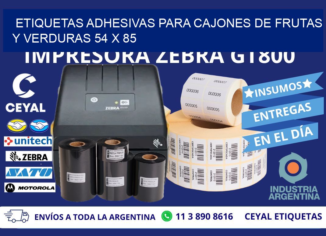 ETIQUETAS ADHESIVAS PARA CAJONES DE FRUTAS Y VERDURAS 54 x 85