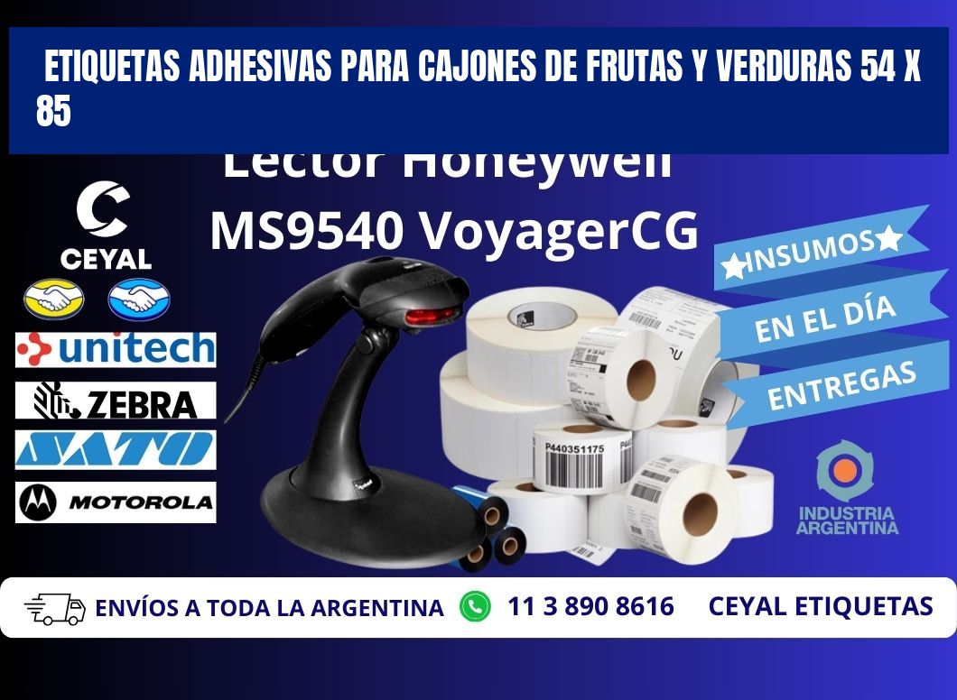 ETIQUETAS ADHESIVAS PARA CAJONES DE FRUTAS Y VERDURAS 54 x 85