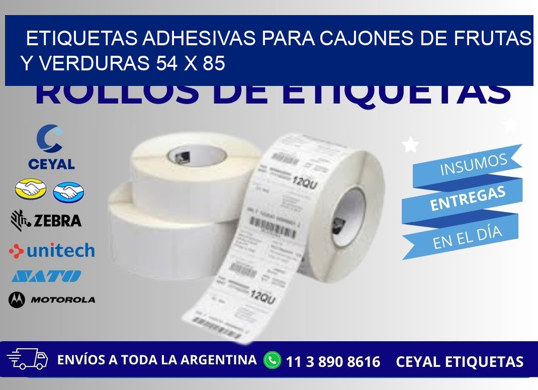 ETIQUETAS ADHESIVAS PARA CAJONES DE FRUTAS Y VERDURAS 54 x 85